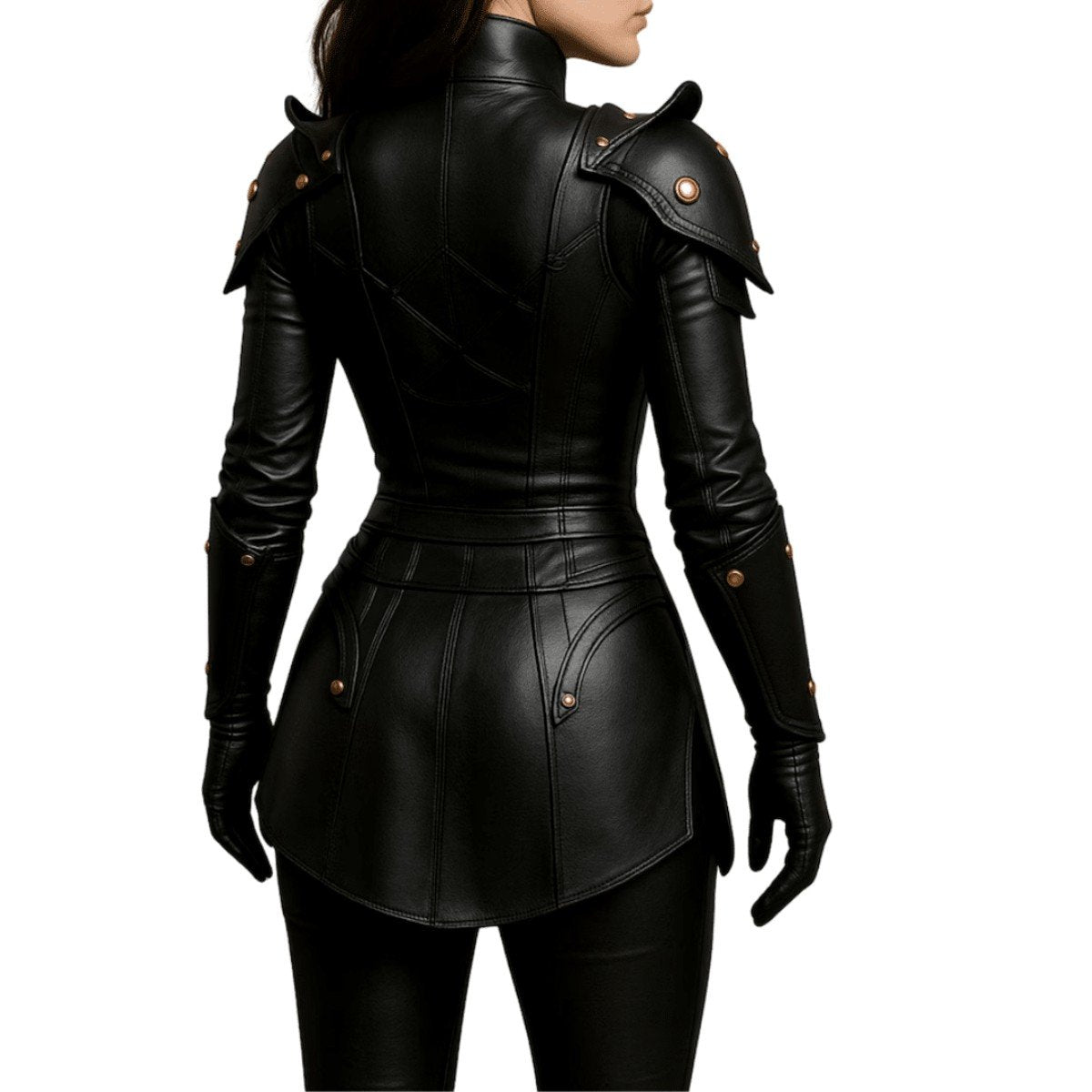 Black Leather Armor Corset Dress
