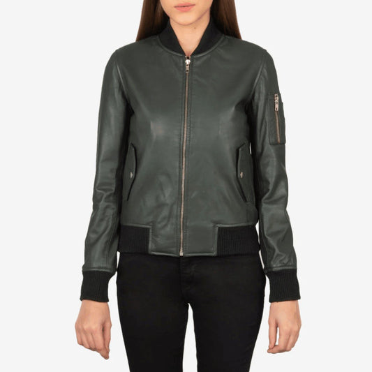 Ava MA-1 Suede Bomber Jacket