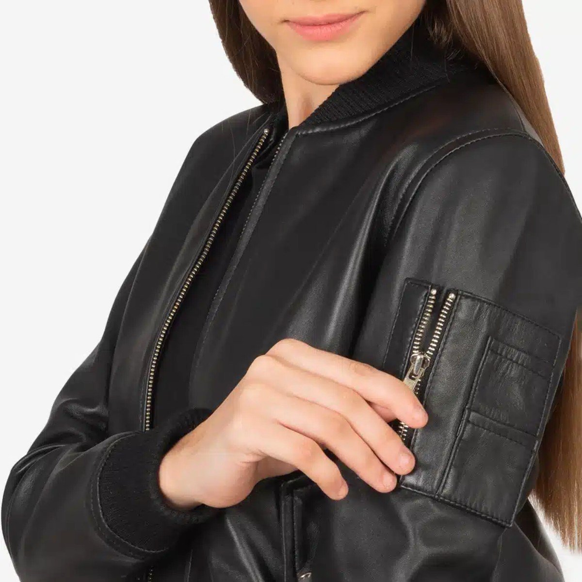 Ava MA-1 Suede Bomber Jacket