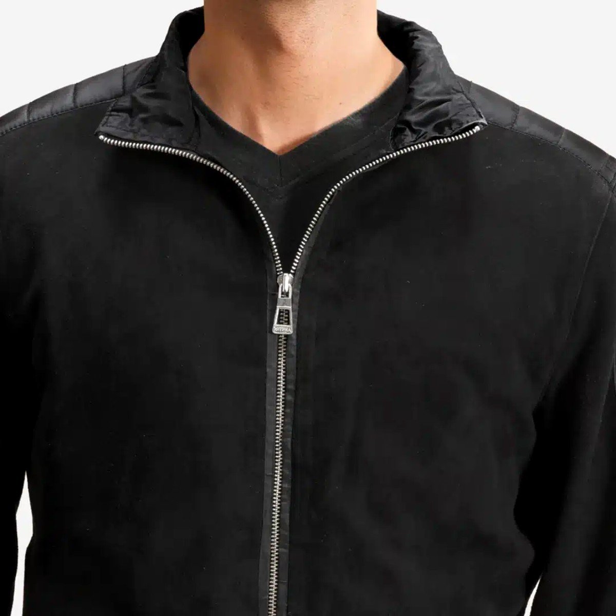 Ethan Hybrid Suede Bomber Jacket
