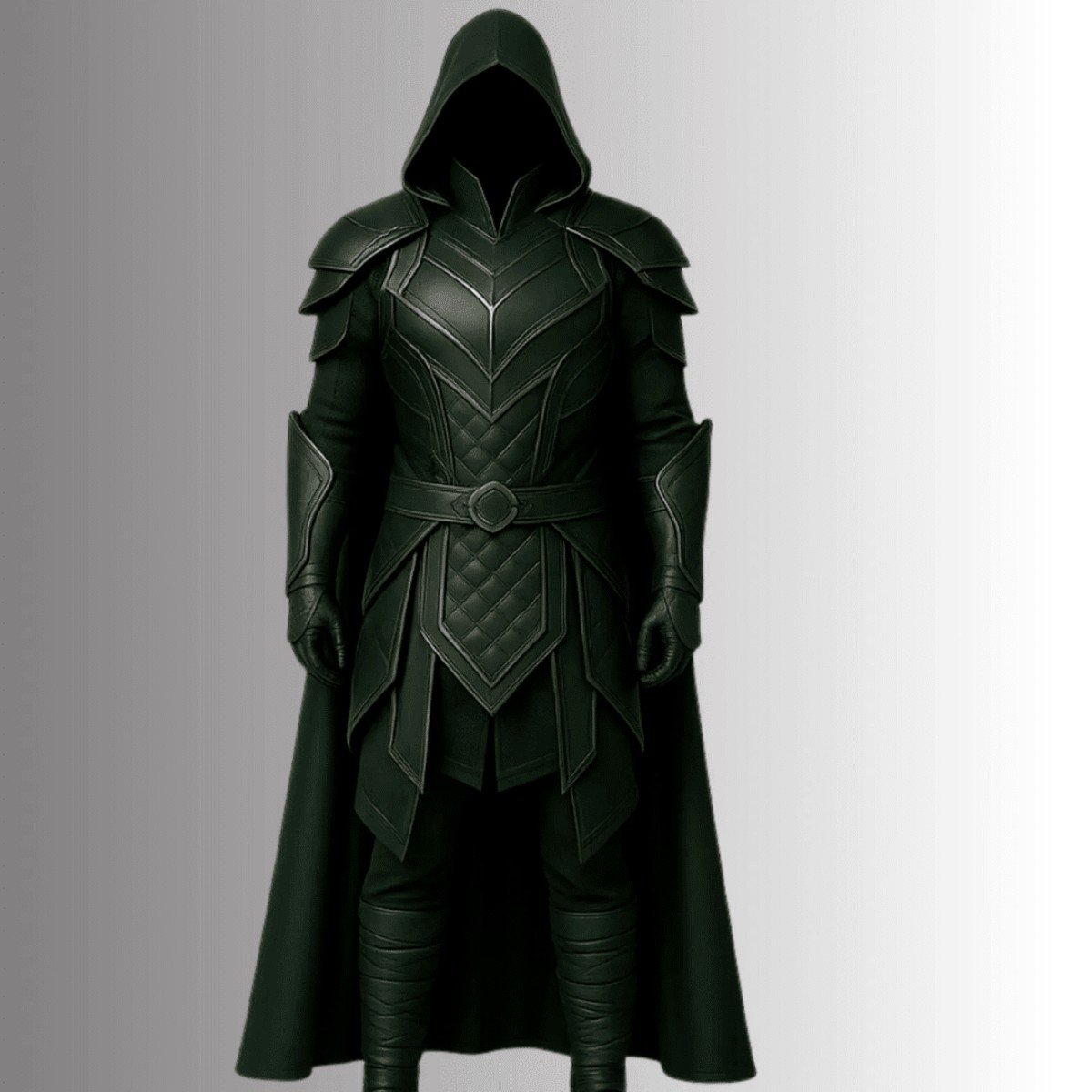 Dark Green Leather Warrior Costume (Medieval LARP Armor)