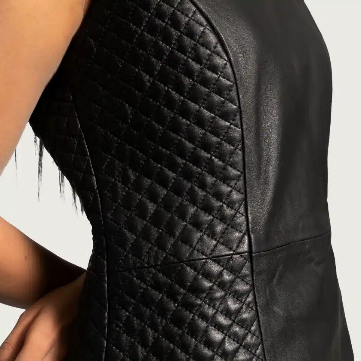 Luxe Black Leather Dress