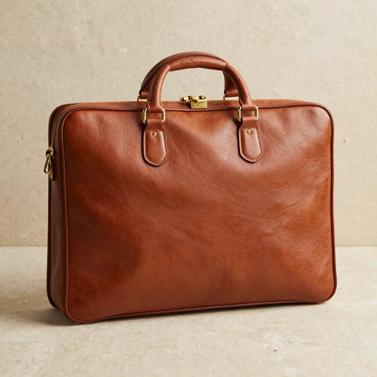 Cognac Leather Heritage Briefcase