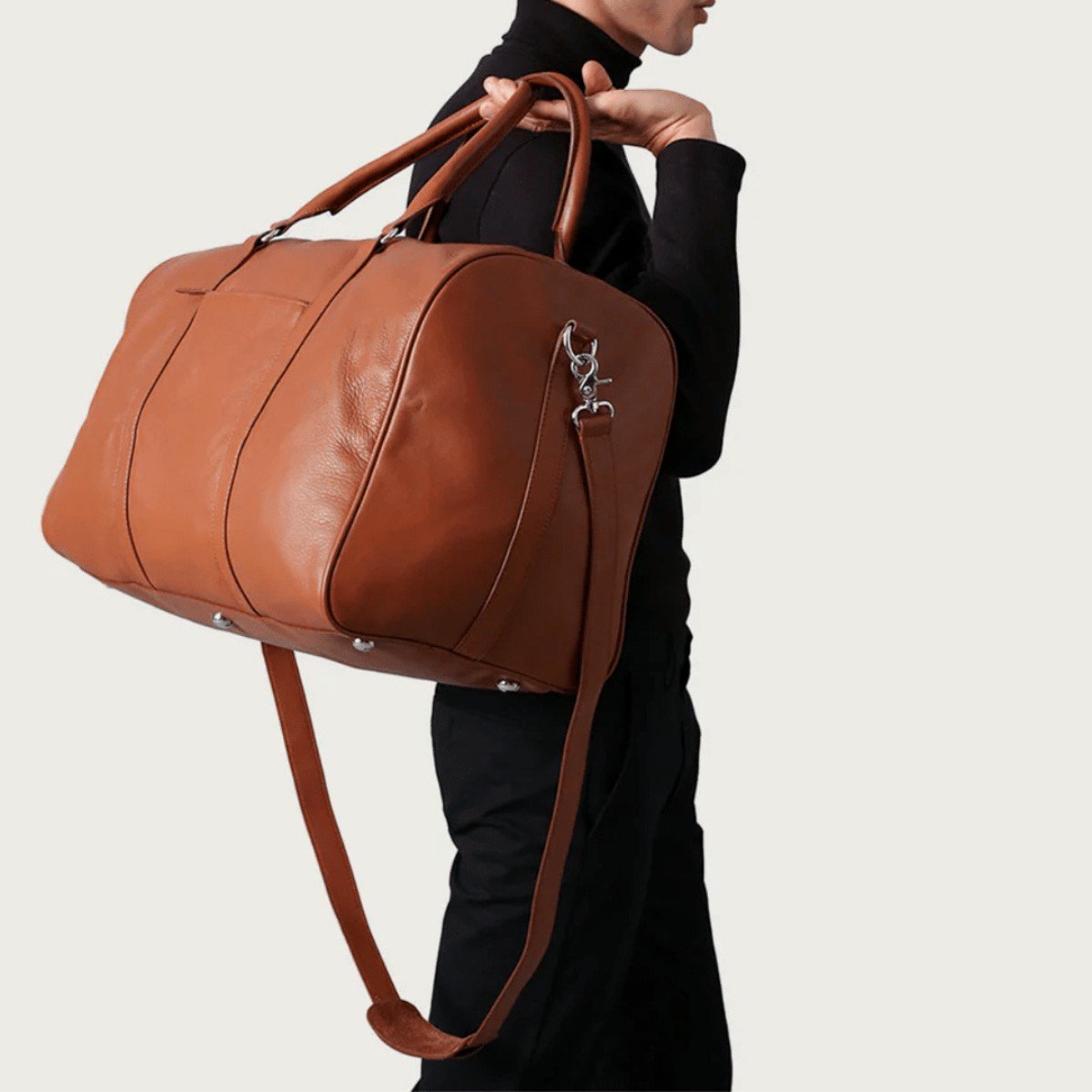 The Darrio Brown Leather Duffle Bag