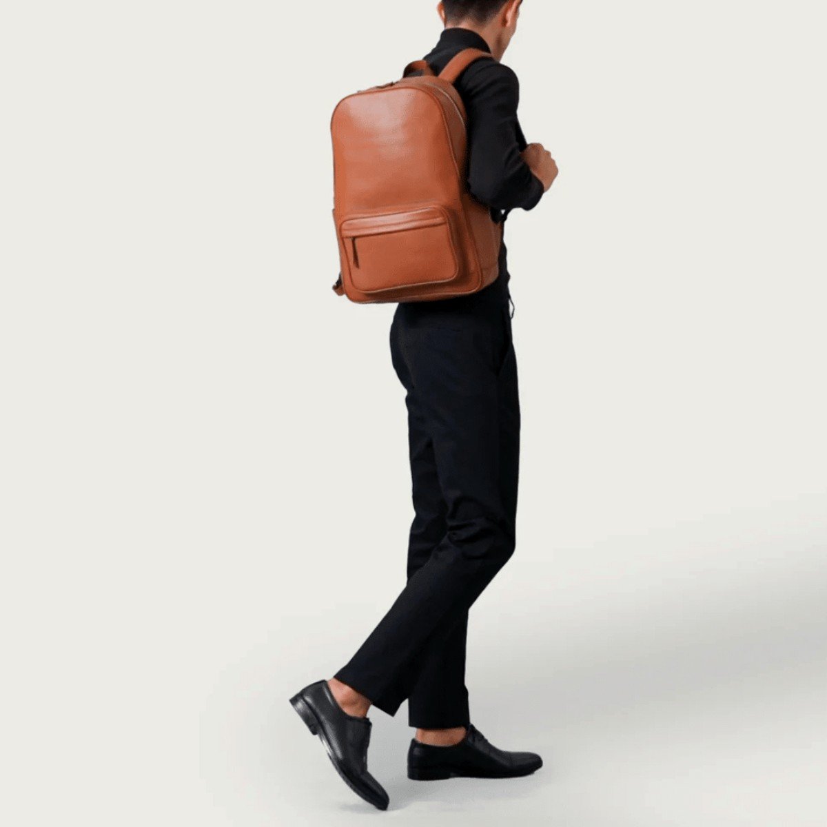The Philos Brown Leather Backpack