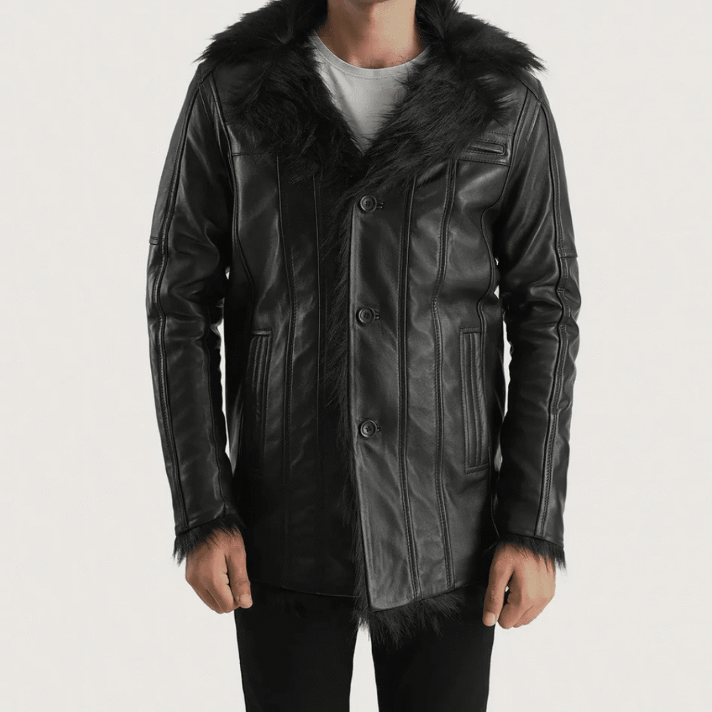 Furcliff Fur-Lined Leather Coat
