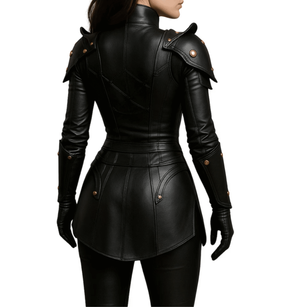 Black Leather Armor Corset Dress