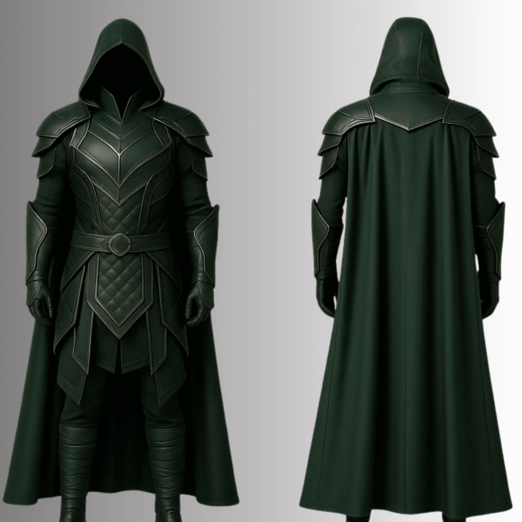 Dark Green Leather Warrior Costume (Medieval LARP Armor)