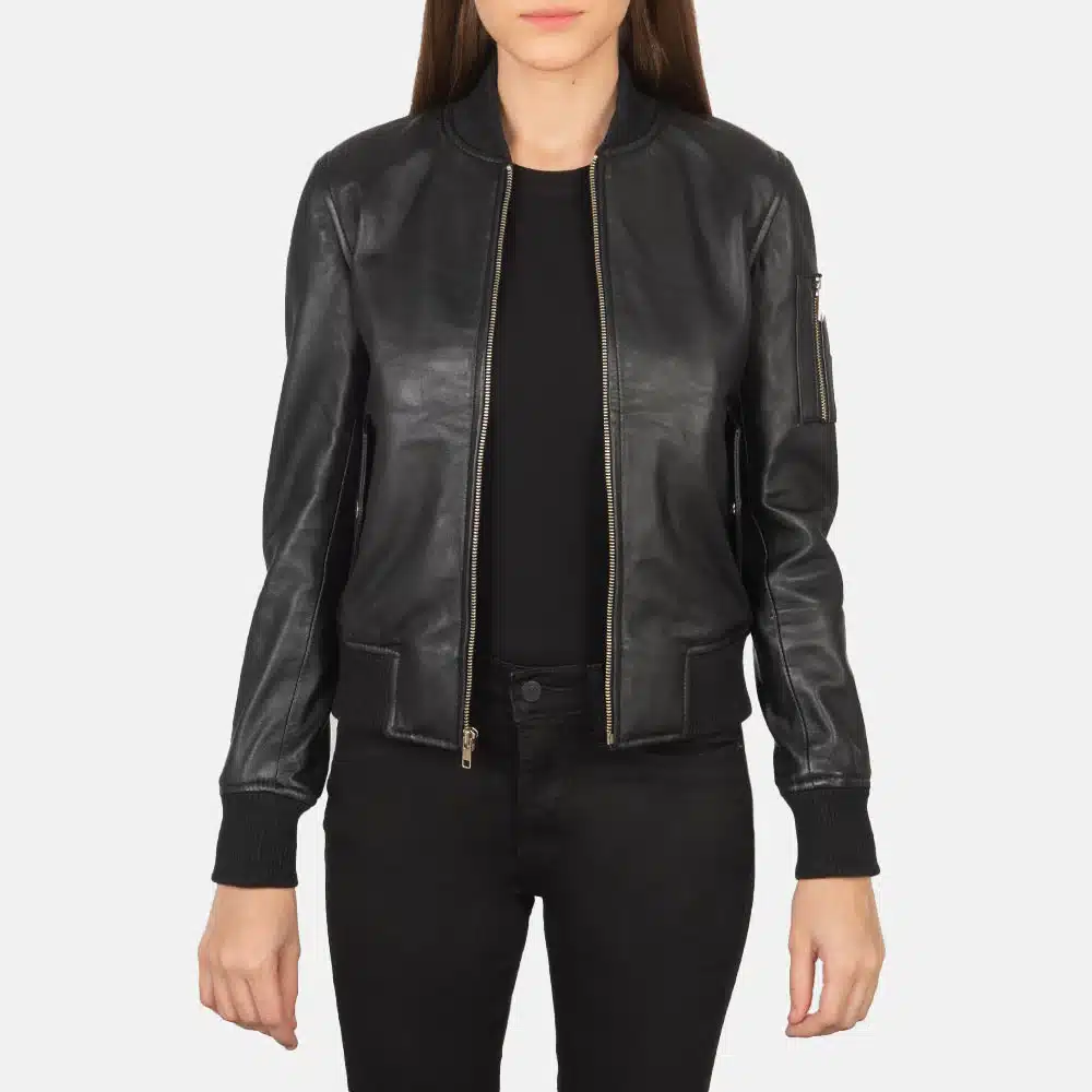 Ava MA-1 Suede Bomber Jacket - Image 5