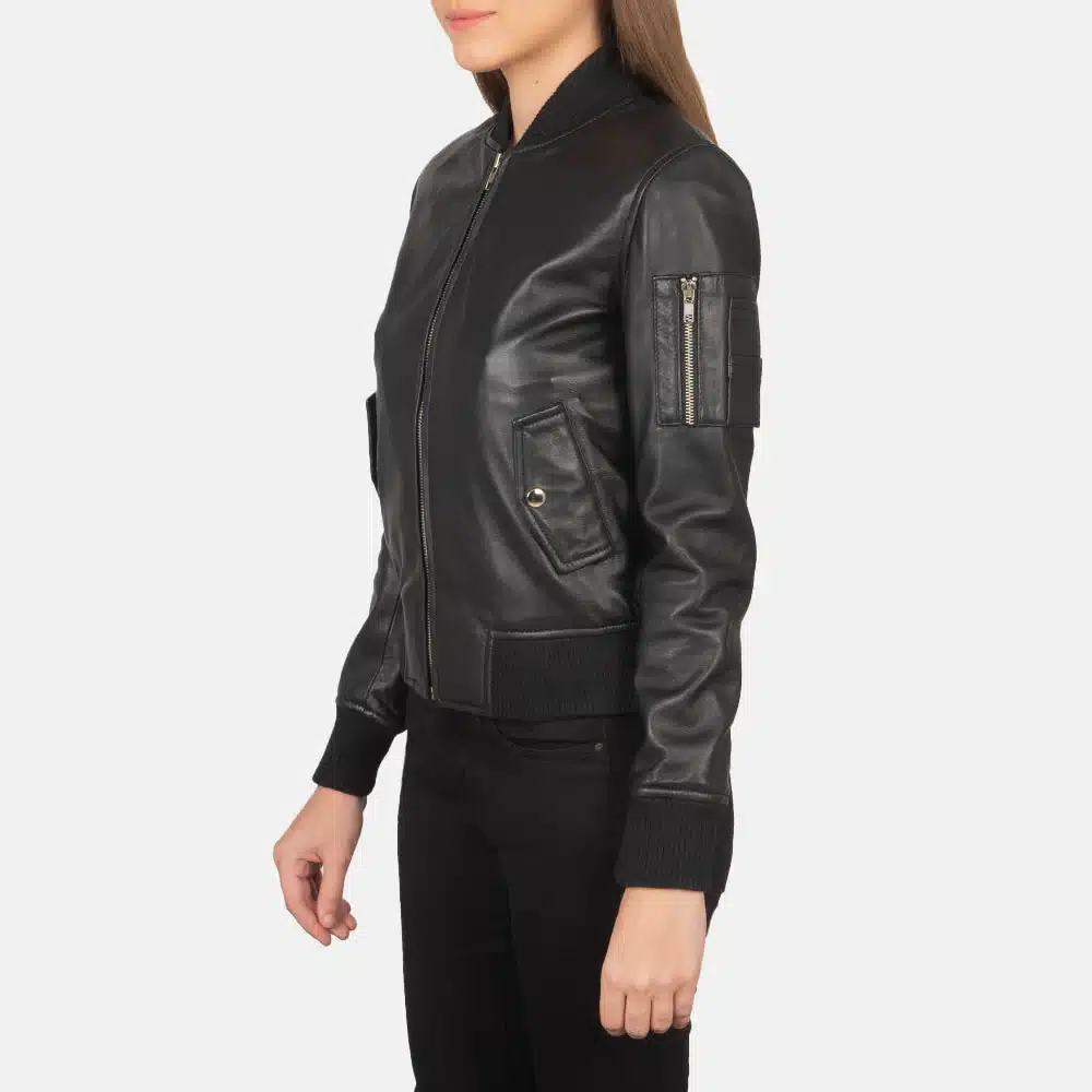 Ava MA-1 Suede Bomber Jacket - Image 4