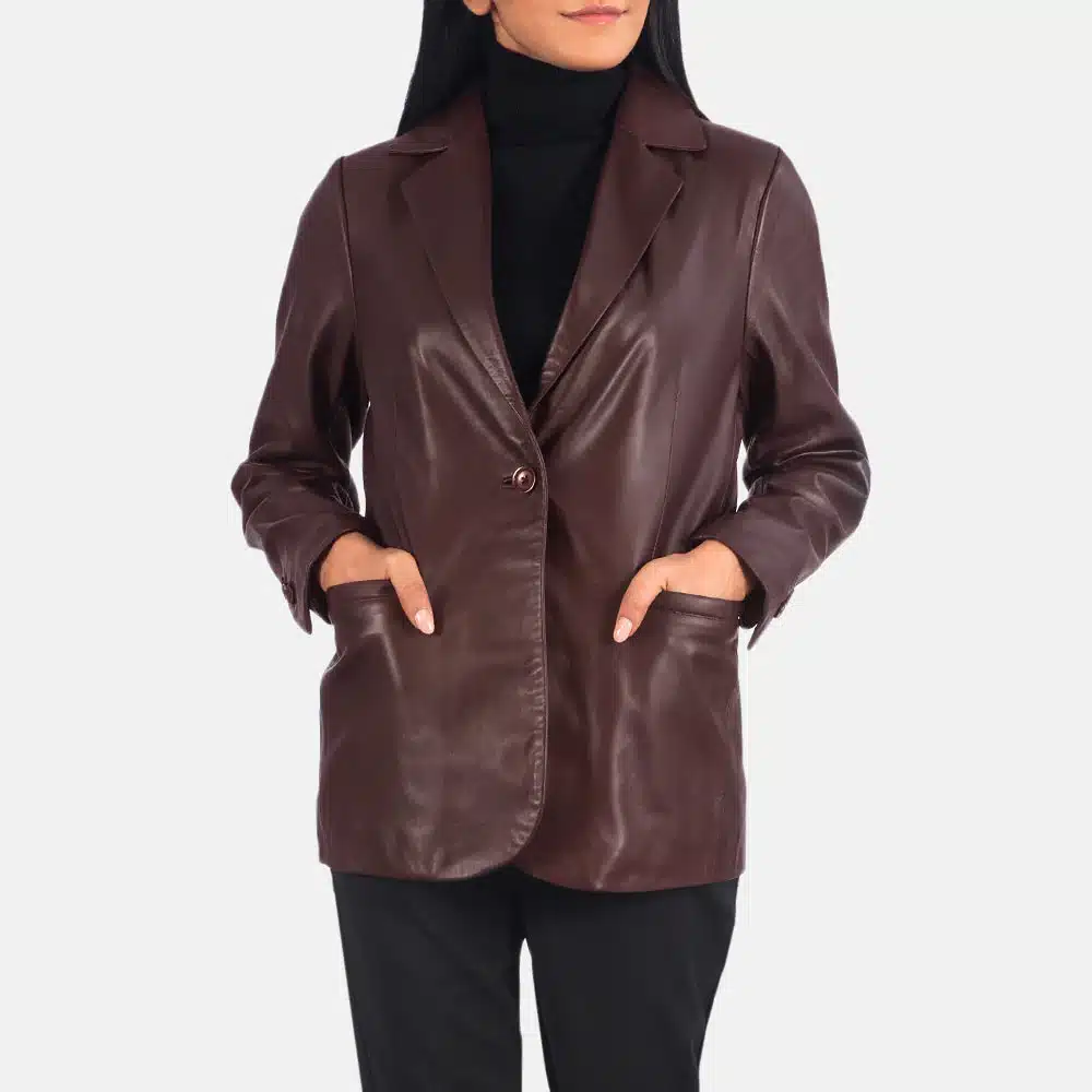 Norma Leather Blazer - Image 5