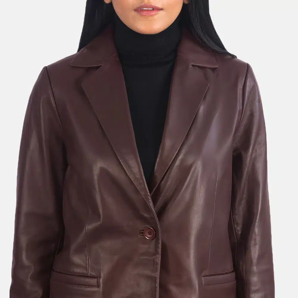 Norma Leather Blazer - Image 2