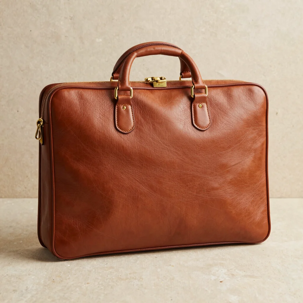 Cognac Leather Heritage Briefcase
